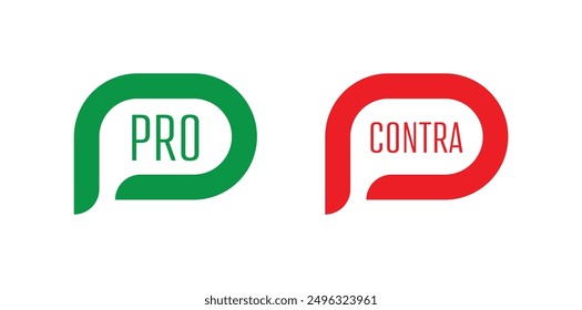 pro contra sign on white background