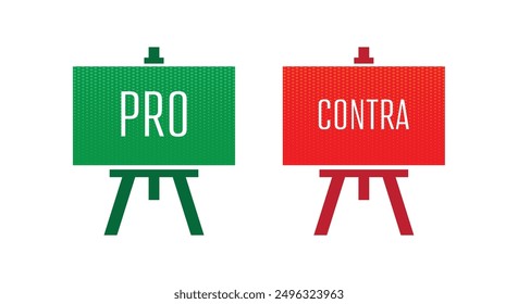 pro contra sign on white background