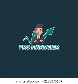 Pro financier vector mascot logo template.