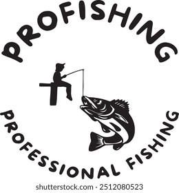 Pro fishing t shirt logo design 