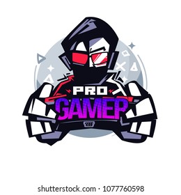 Pro Gamer. Gamer logo - vector illustration