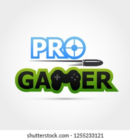 Pro gamer logo - vector illustration