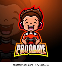 Pro Gamer Mascot Esport Logo Design