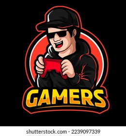Pro Gamer. ilustración vectorial del logo de mascot Gamer