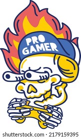 Pro Gamer Vector Design for T-Shirt or Sticker