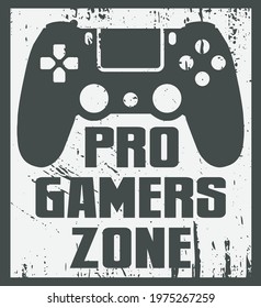 Pro gamers zone vintage vector