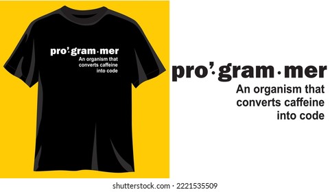 Pro Gramm mer, Funny Graphic T-Shirt Design, Typografie Slogan mit Cartoon Text, Vektorgrafik für T-Shirt.