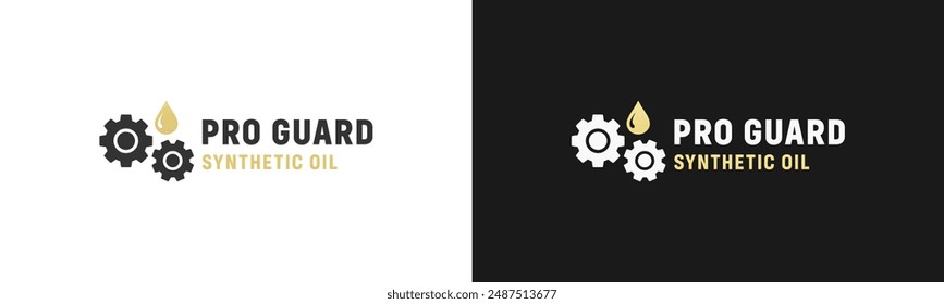 Pro guard label or synthetic oil label vector isolated. Best pro guard oil logo for product packaging design, print, and more about gear oil product.