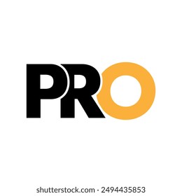 PRO letra inicial monograma tipografía logo Vector