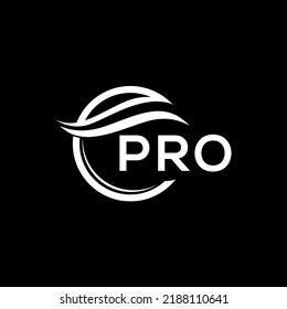 PRO letter logo design on black background. PRO creative circle logo. PRO initials  letter logo concept. PRO letter design.