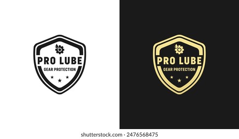 Pro lube label or gear protection label vector isolated. Best pro lube or gear protection label for product packaging design, print, and more about gear oil product.