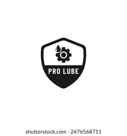 Pro lube sign or gear oil label vector isolated. Best pro lube sign for product packaging design, print, and more about gear oil product.