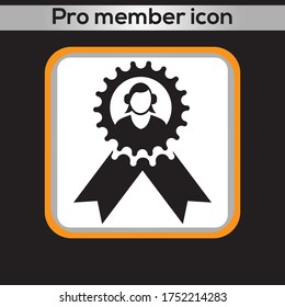 pro member icon. vector graphic