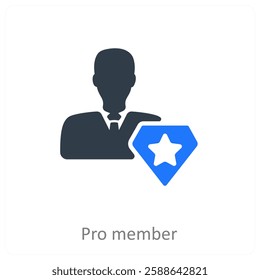 Pro Member and premium icon concept