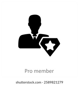 Pro Member and premium icon concept