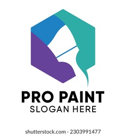 Pro Paint o pro pintor logo con estilo moderno premium y vector editable