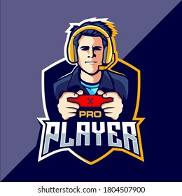 Pro player esport game logo design