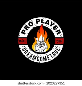 Pro player. joystick, graphic tees vector designs and other uses 