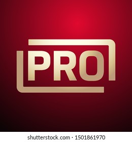 Pro Professional Logo Golden Typography Design Stock Vector (Royalty ...