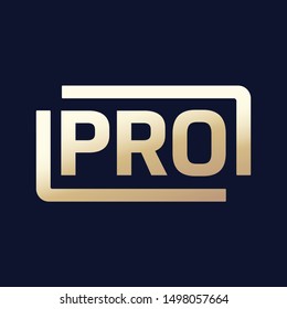 PRO professionan, golden logo design.