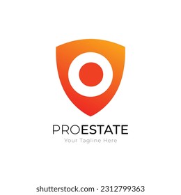 Pro real estate security organization logo template to protect housing property dealing