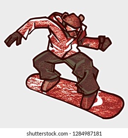 Pro snowboarder bear 