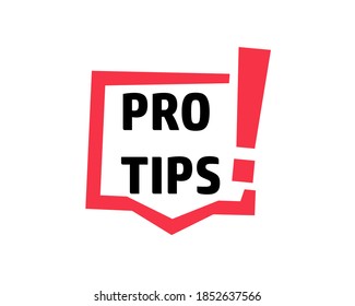 Pro tips sign icon. Clipart image isolated on white background.