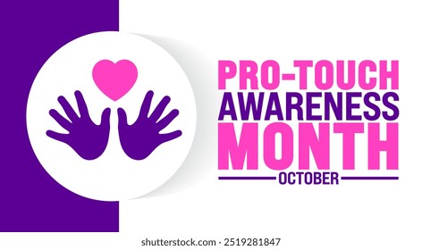 Pro Touch Awareness O fundo do mês ou modelo de design de banner é observado todos os anos em outubro. Conceito de férias. Modelo para cartão, cartaz, cartaz, modelo. eps 10