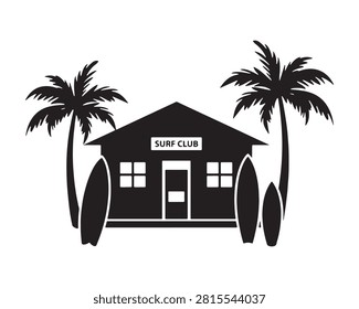 Pro training camp facility building with athletic track silhouette vector illustration.