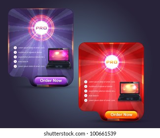 Pro Web banner vector set