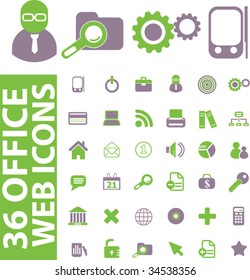 pro web office icons. vector