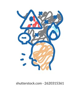 agressão proativa ícone doodle esboçar vetor. sinal de agressão proativa. ilustração de símbolo isolado