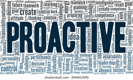 Proactive Behavior vector illustration word cloud isolated on a white background.