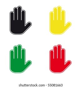 Proactive gesture of the hand. A set of vector icons