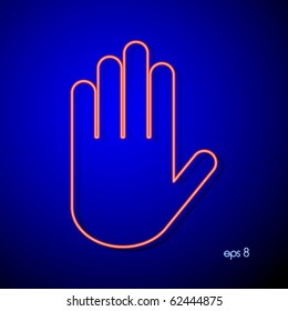 Proactive gesture of the hand. Vector illustration.