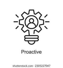 Proactive Vector Outline Icon Design illustration. Customer Service Symbol on White background EPS 10 File