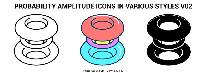 Probability Amplitude icon represented by Probability Amplitude symbol Line, Filled, Color style.