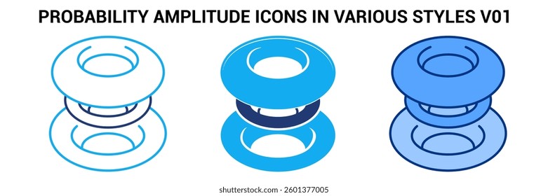 Probability Amplitude icon represented by Probability Amplitude symbol Blue, Dualline, Dualtone style.