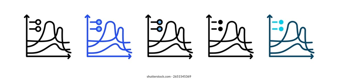 Probability Distribution Icon Collection With Multiple Styles