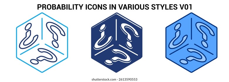 Probability icon represented by question mark in some place Blue, Dualline, Dualtone style.
