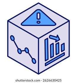 Probability icon represented by Probability symbol Blue style.
