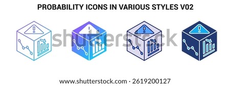 Probability icon represented by Probability symbol Blue, Gradient, Dualtone, Fill style.