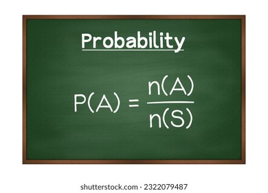 Probability Math formula on green vector chalkboard