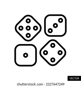 Probability, randomness vector icon in line style design for website, app, UI, isolated on white background. Editable stroke. EPS 10 vector illustration.
