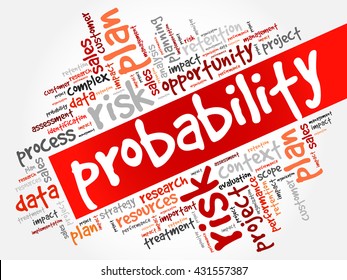 Probability word cloud, business concept