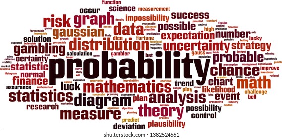 Probability word cloud concept. Collage made of words about probability. Vector illustration