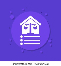 probate law vector icon with a house