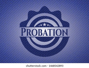 Probation denim background. Vector Illustration. Detailed.