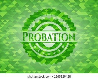 Probation green emblem with mosaic background