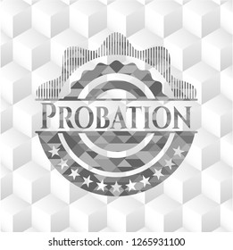 Probation grey emblem with cube white background